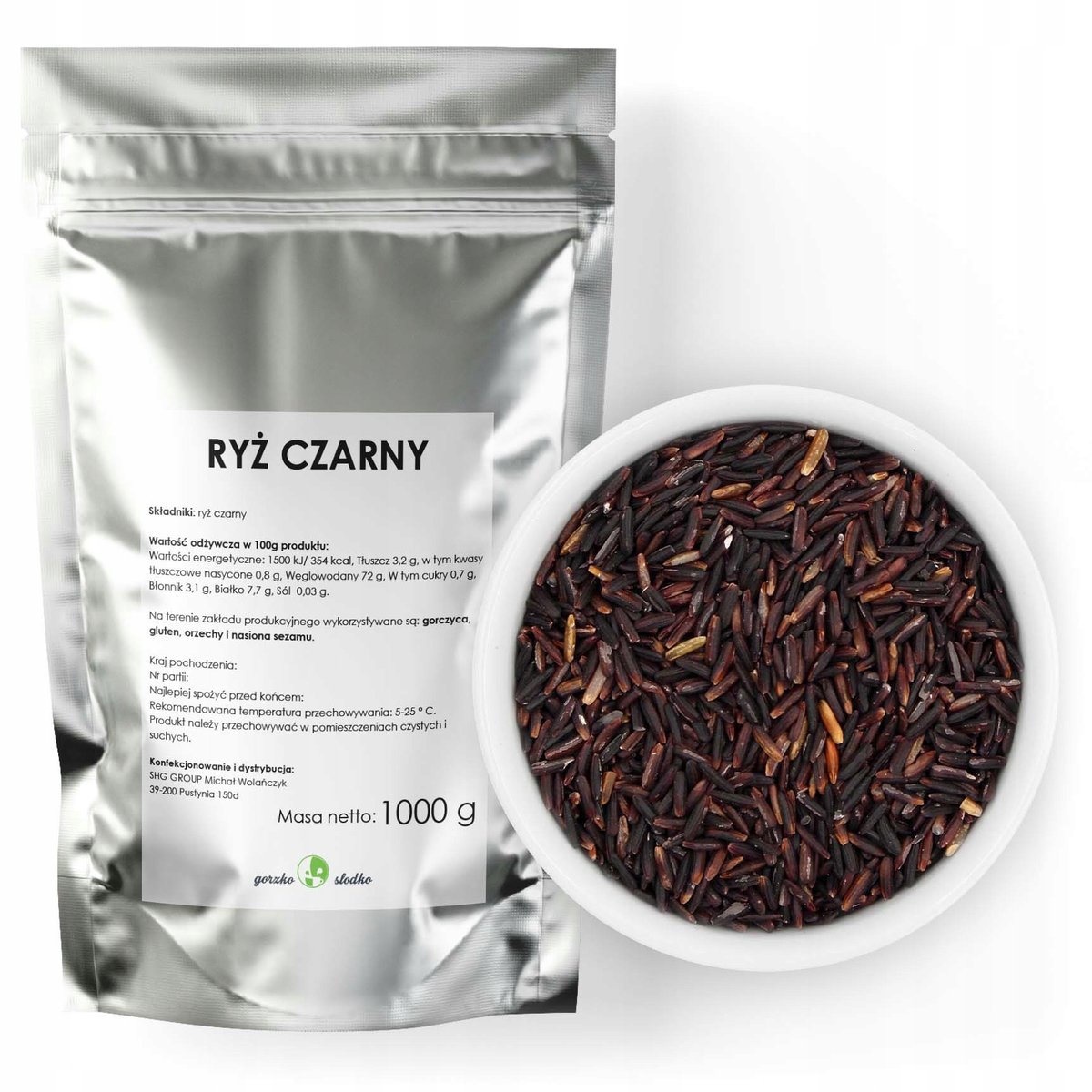 Ryż Czarny Naturalny Czarny Ryż 1Kg