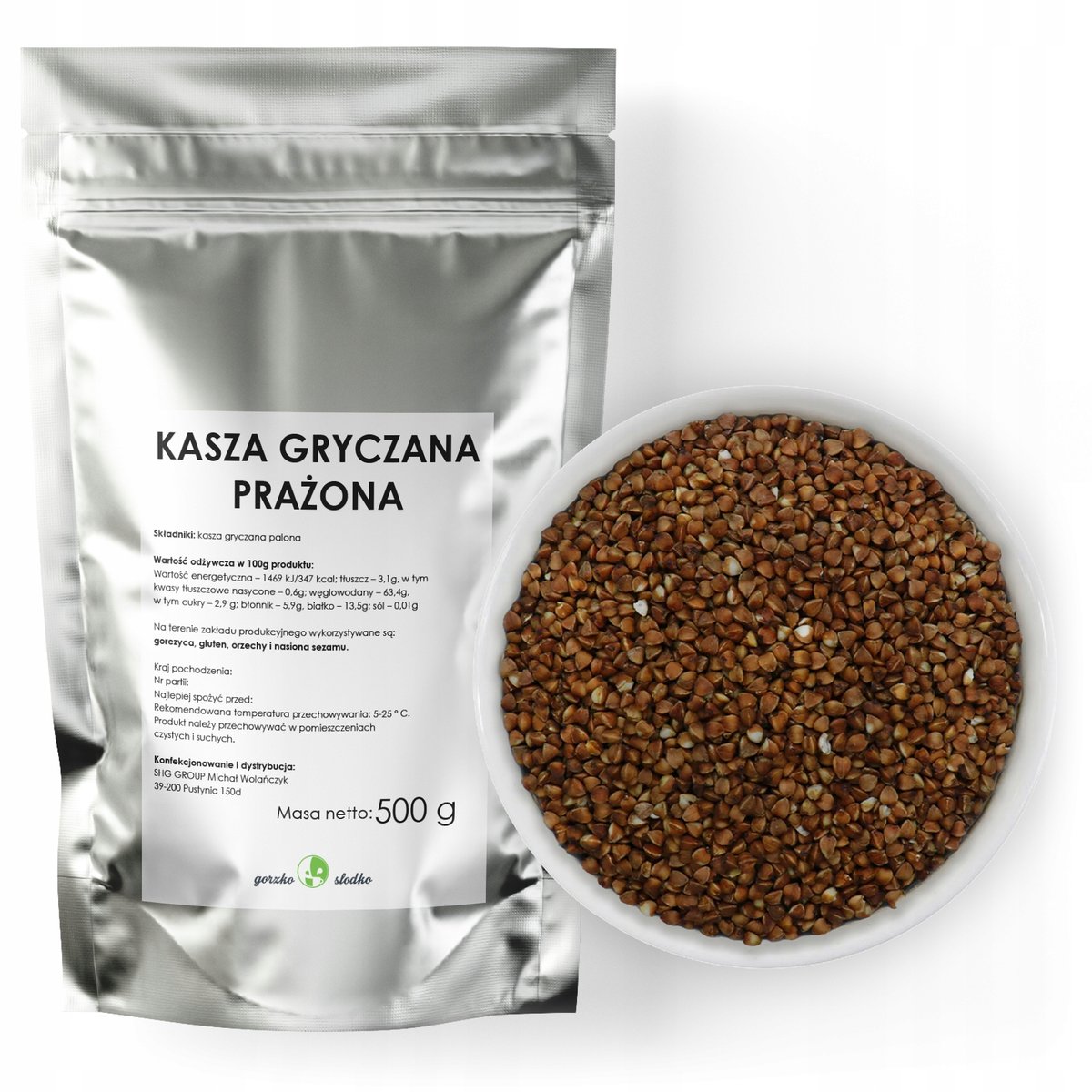 Kasza Gryczana Prażona Gryka Naturalna 500G
