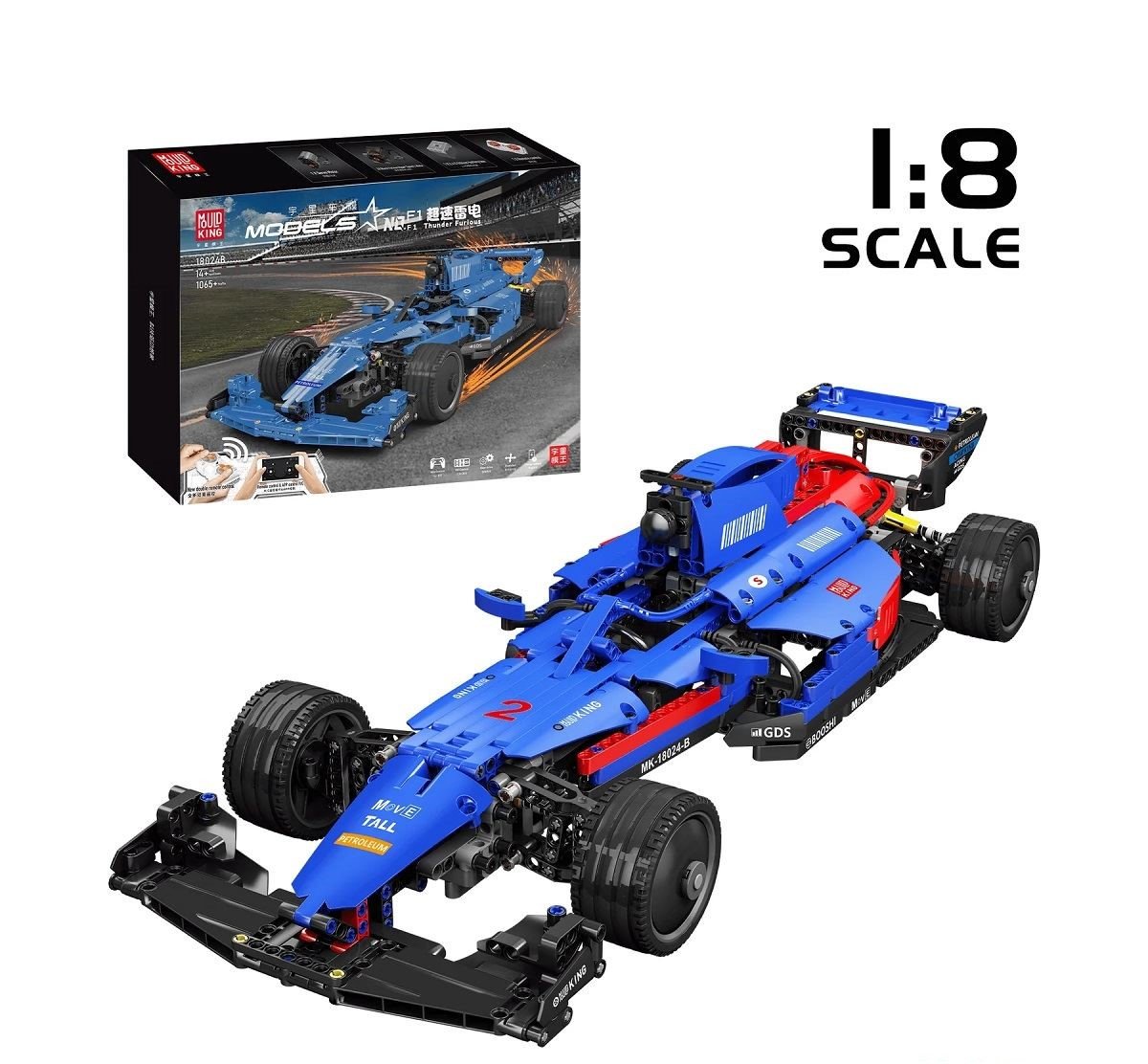 KLOCKI KONSTRUKCYJNE MOULD KING 18024B BOLID F1 THUNDER FURIOUS 1065 EL.