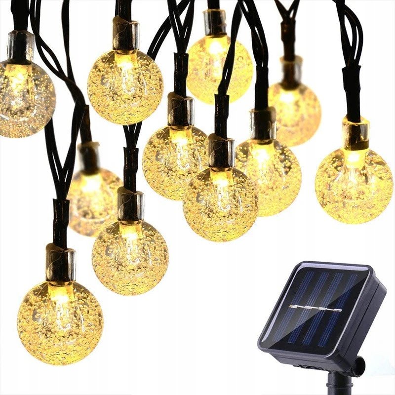 GIRLANDA SOLARNA Lampki Ogrodowe 50LED Wiszące 10m Na Balkon 4422