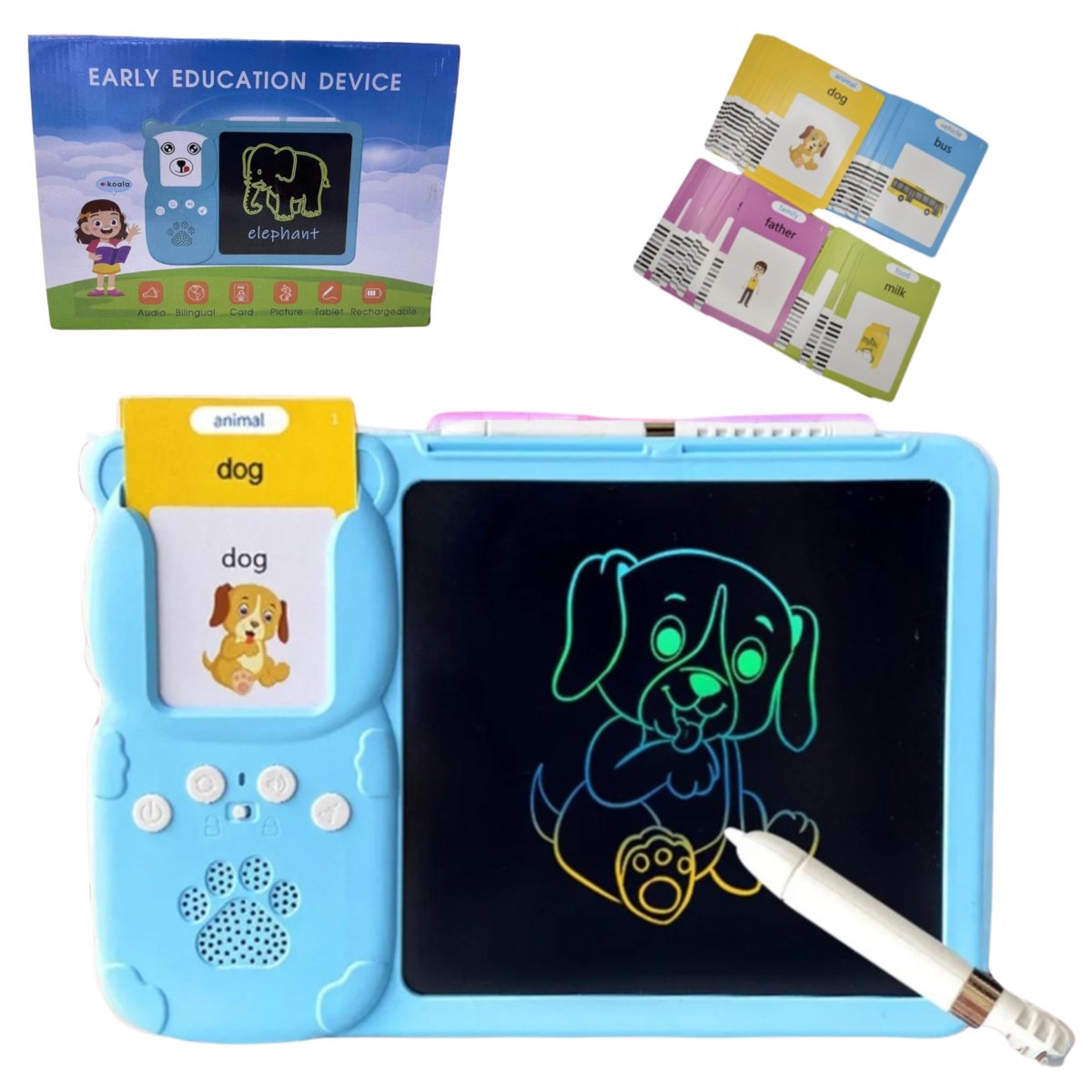 Czytnik kart Znikopis Nauka Angielskiego 224 SŁÓWEK TABLET GRAFICZNY BLUE