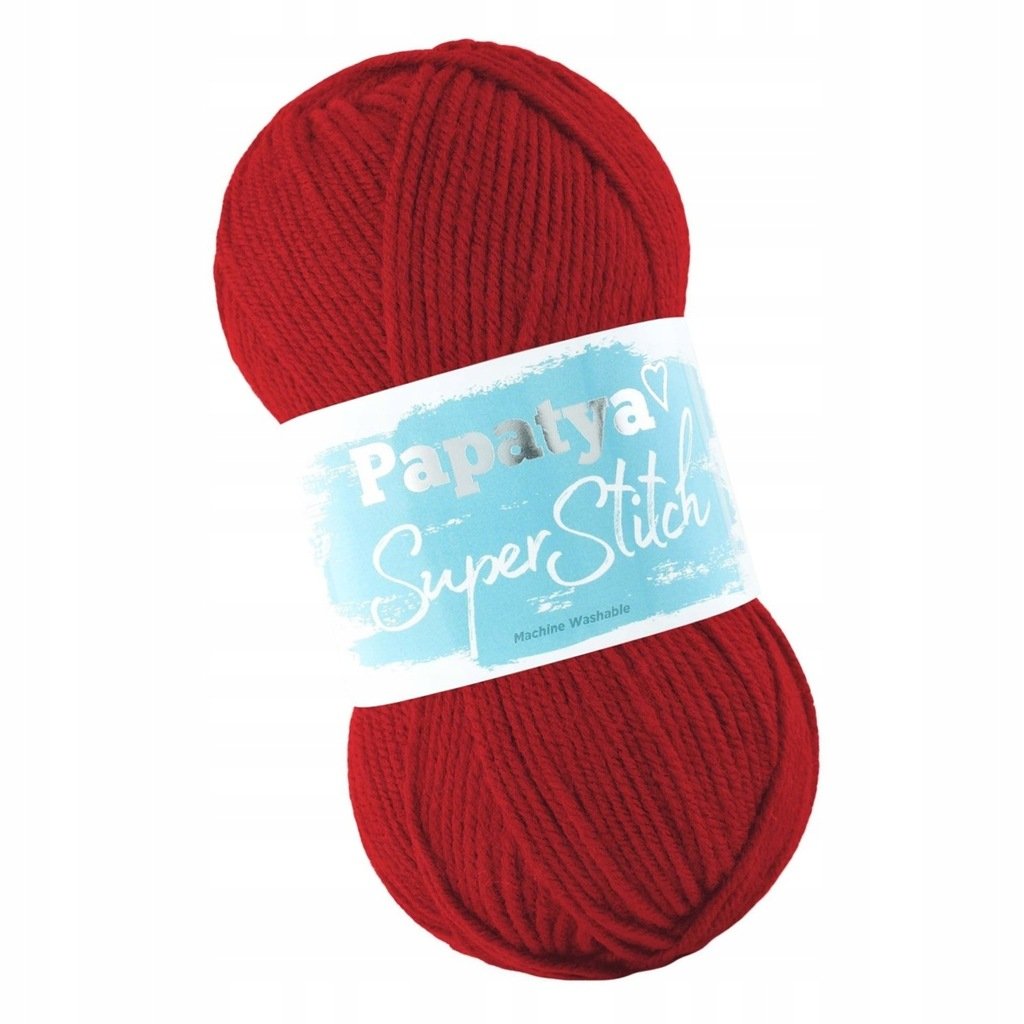 Włóczka PAPATYA SUPER STITCH AKRYLOWA GRUBA AKRYL 100% CIEMNY CZERWONY 3210