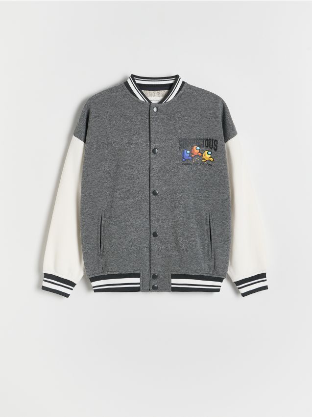 Reserved - Bluza bomber Among Us - jasnoszary