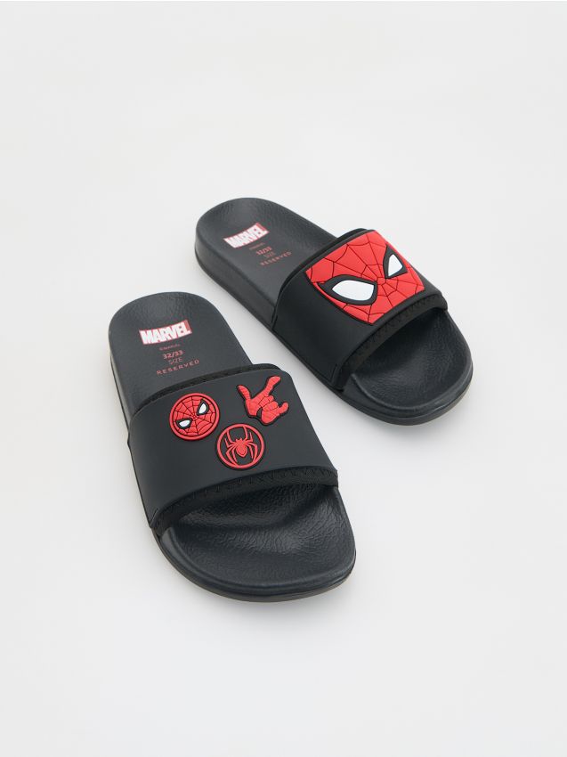 Reserved - Klapki Spiderman - czarny