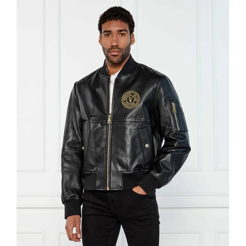 Versace Jeans Couture Skórzana kurtka bomber Regular Fit