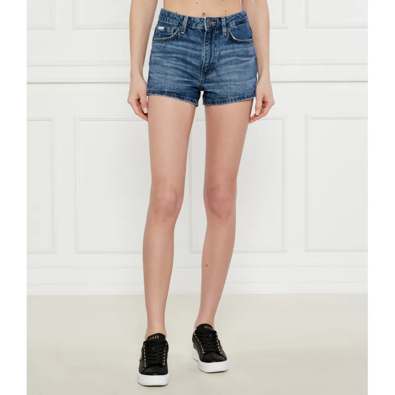 Guess Jeans Jeansowe szorty Regular Fit z dodatkiem lnu