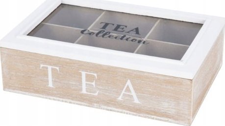 Koopman Pudełko na herbatę biała skrzynka 7x24x16cm