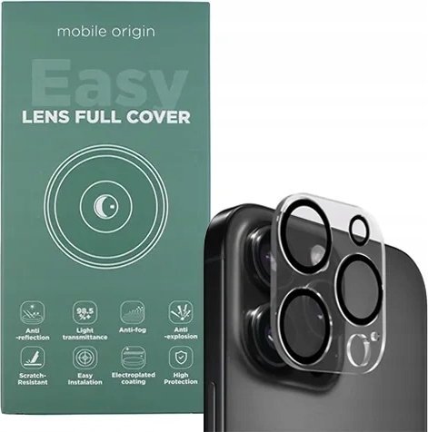 Mobile Origin Szkło hartowane na aparat do Apple Easy Lens Full Cover - iPhone 15 Pro / 15 Pro Max