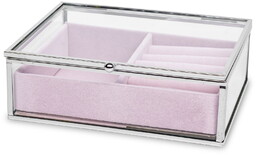 Szkatułka kasetka na biżuterię szklana glamour 5,5x17x14 166677
