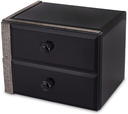 Szkatułka kasetka na biżuterię szklana glamour czarna 12x16x12cm 169284
