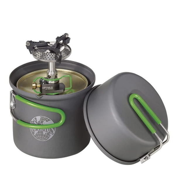 Optimus Optimus Palnik + naczynia Crux Lite/Terra Solo Cookset czarno-zielony 8019749) 8019749
