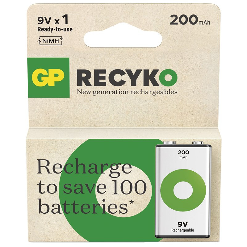 Bateria Ładowanie GP ReCyko 200 9V, 1 ks