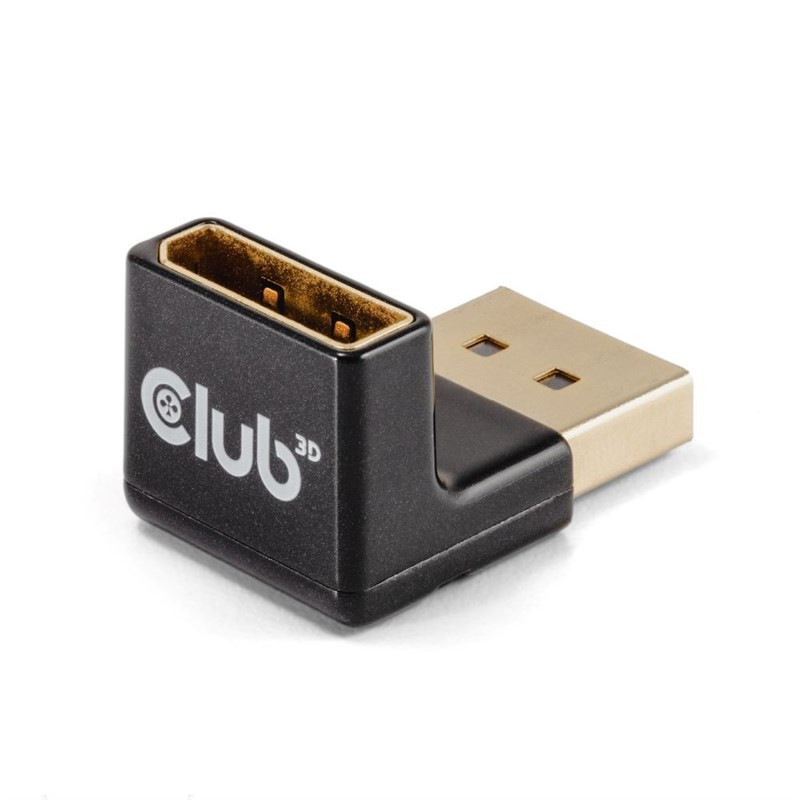 Adapter Club3D DisplayPort/DisplayPort 1.4, 4K120Hz, 90°