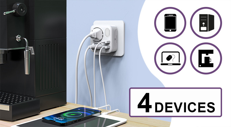 Gniazdo rozgałęźnika Viking AC22, 2x zásuvka, 2x USB