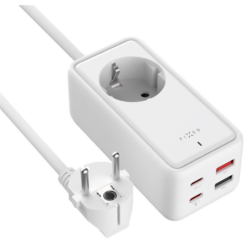 Przedłużacz FIXED Charging Strip 2x USB-C a 2x USB, GaN III, PD 65W, 1,5 m