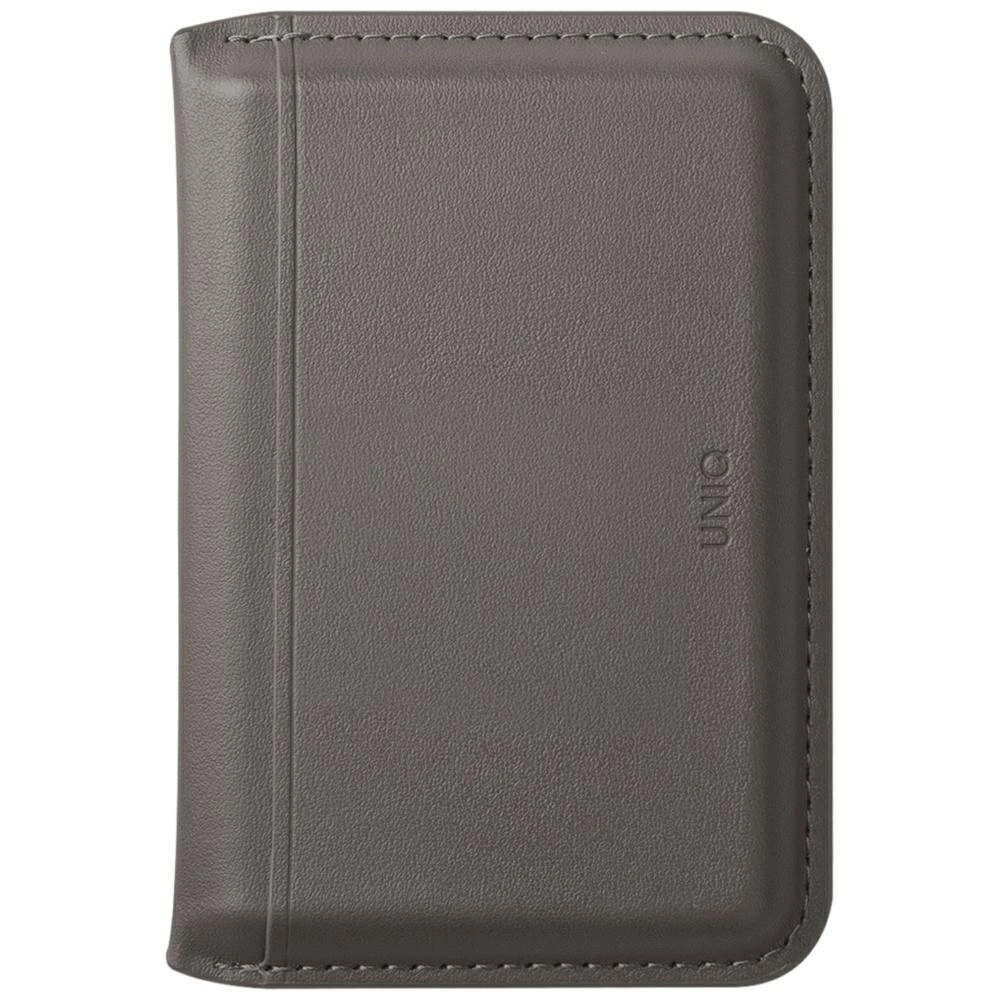 Portfel magnetyczny RFID UNIQ Lyden DS ze stojakiem na telefon - szary