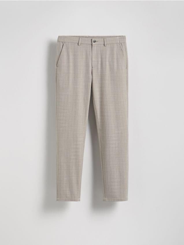 Reserved - Spodnie chino slim z wiskozą - beżowy