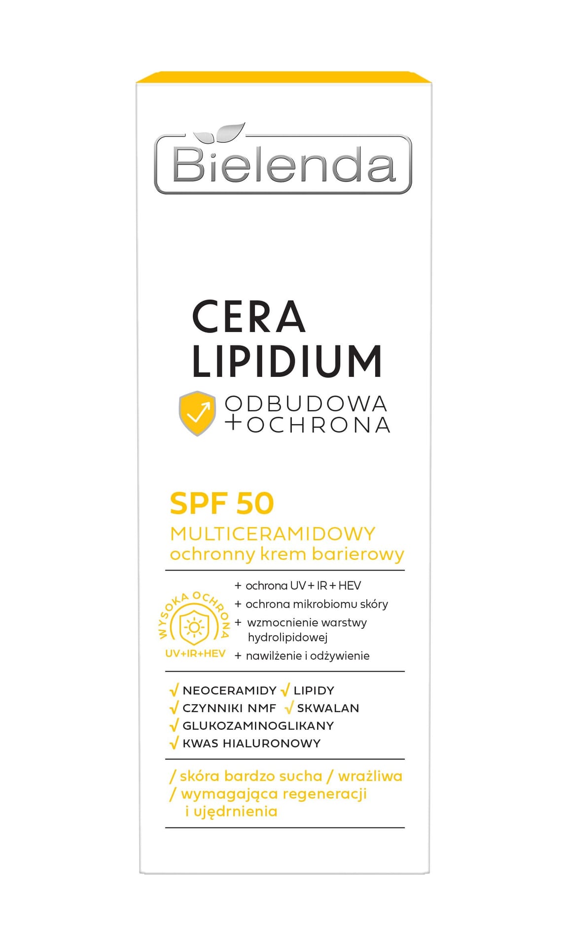 BIELENDA Cera Lipidium Odbudowa + Ochrona Multiceramidowy ochronny krem barierowy SPF50 30 ml
