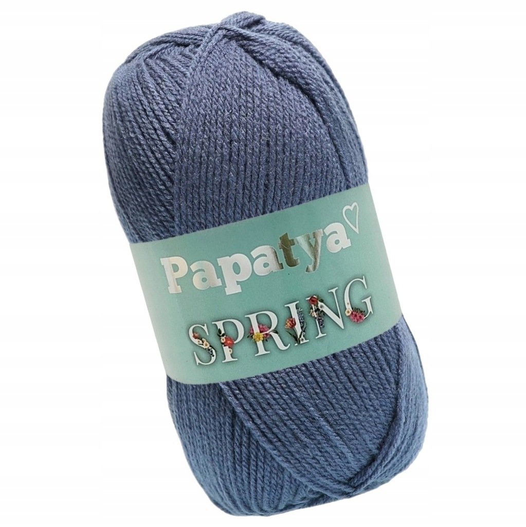Włóczka PAPATYA SPRING AKRYLOWA Kamgarn Cienki AKRYL 100% CIEMNY SZARY 5680