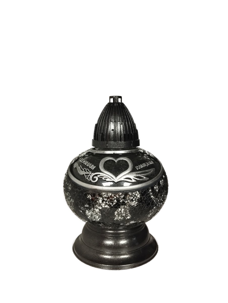 Znicz Lampion Witraż Karafa Mini kulka Czarno-Srebrna Barok Kocham Pamiętam