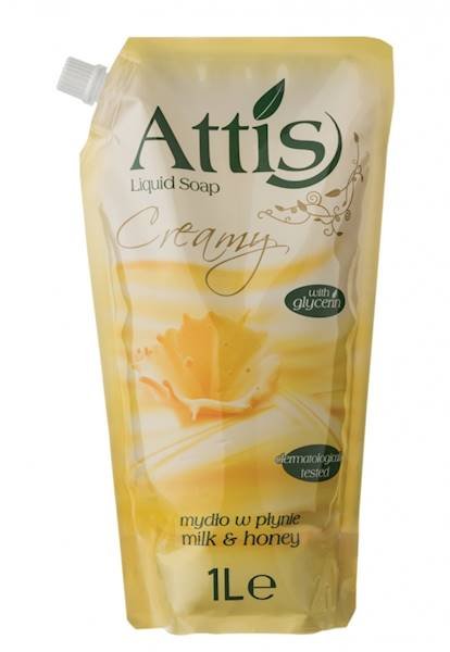 ATTIS 1,0 L MYDŁO W PINIER ZAPAS MILK & HONEY
