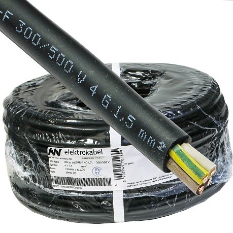 Elektrokabel Przewód warsztatowy H05RR-F (OW) 4x1,5 żo /100m/ T0421 EK - OW 4 X 1,5