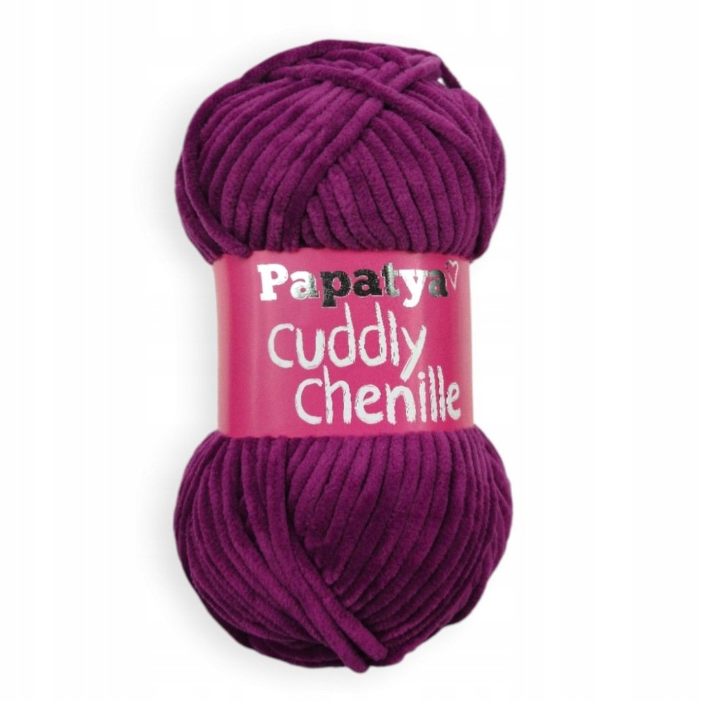 Włóczka Papatya Cuddly Chenille GRUBA Poliestrowa Miękka 100g FIOLET 4515