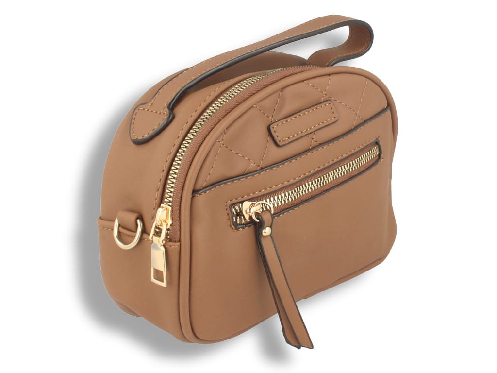 Torebka damska średnia brązowa z paskiem