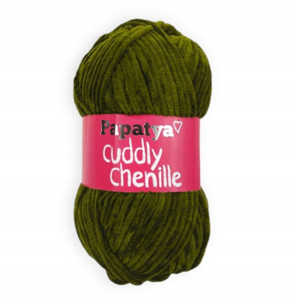 Włóczka Papatya Cuddly Chenille Poliestrowa Miękka 100g CIEMNY ZIELONY 6950
