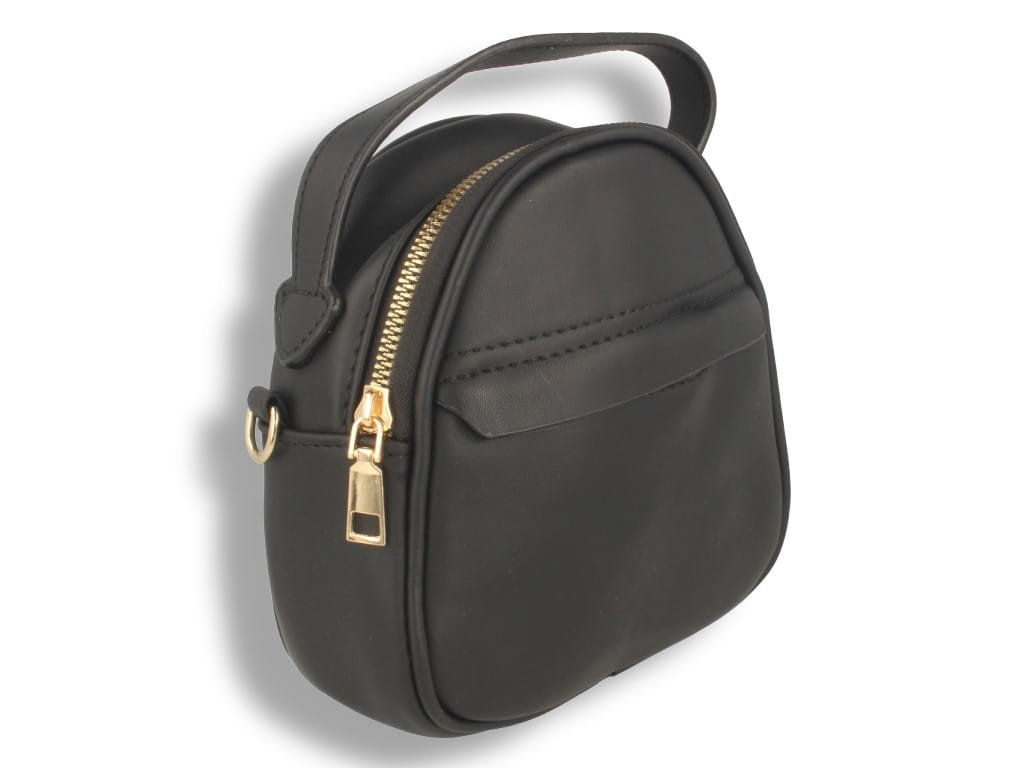 Torebka damska mała czarna z paskiem