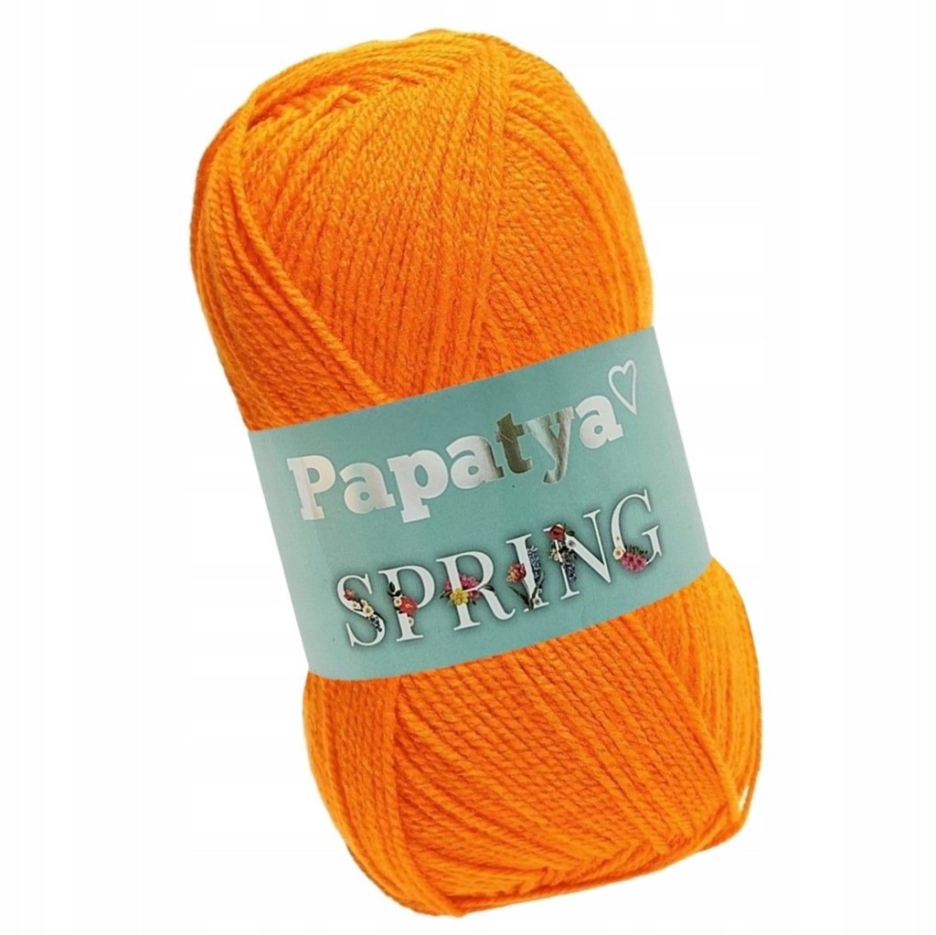 Włóczka PAPATYA SPRING AKRYLOWA Kamgarn Cienki AKRYL 100% POMARAŃCZOWY 8070