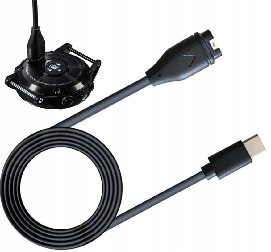 Qiktech Kabel Ładowarka Usb-C Do Garmin Fenix 5 5X 6X Venu 2 3 2S 3S Forerunner 165 (Czarny)