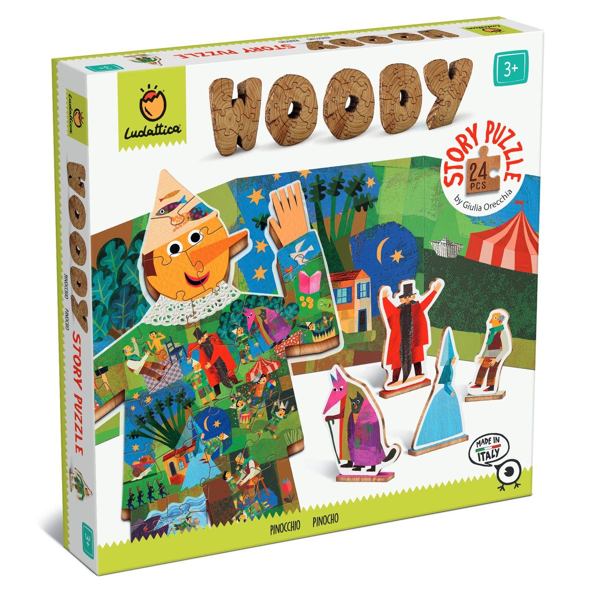 DREWNIANE puzzle KONTUROWE – BAJKA – Pinokio Ludattica