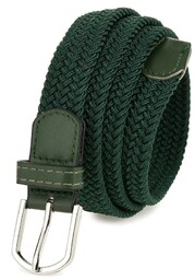 Pasek do spodni pleciony gumowy do spodni zielony wąski
