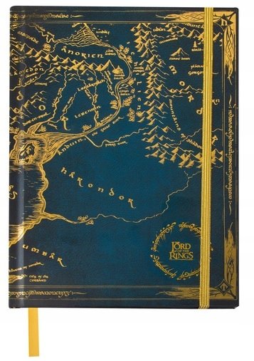 OZDOBNY NOTES NOTATNIK WŁADCA PIERŚCIENI LORD OF RINGS Z MAPĄ ŚRÓDZIEMIA