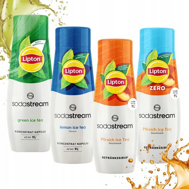 Sodastream Zestaw Syrop Lipton Ice Tea Zimna Herbata Do Saturatora 4x 440ml