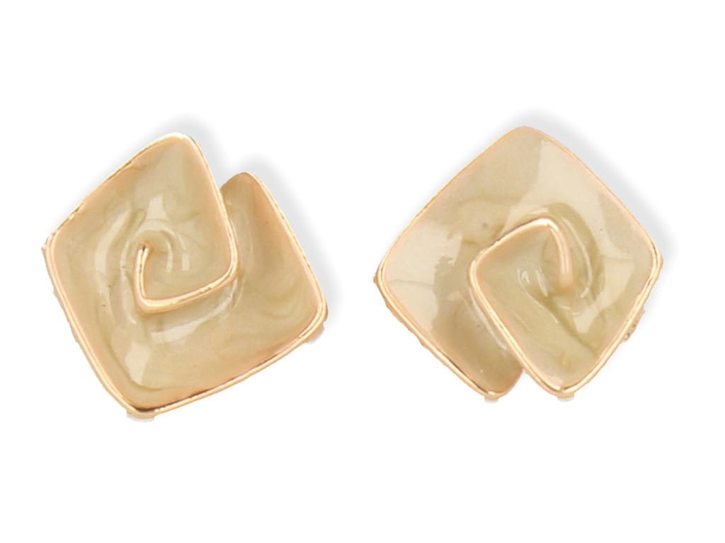 Klipsy do uszu beżowe spirale