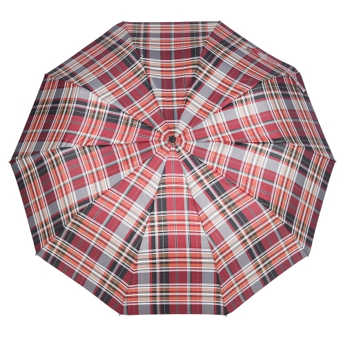 Parasol Blue Drop Składany bordowy w kratę