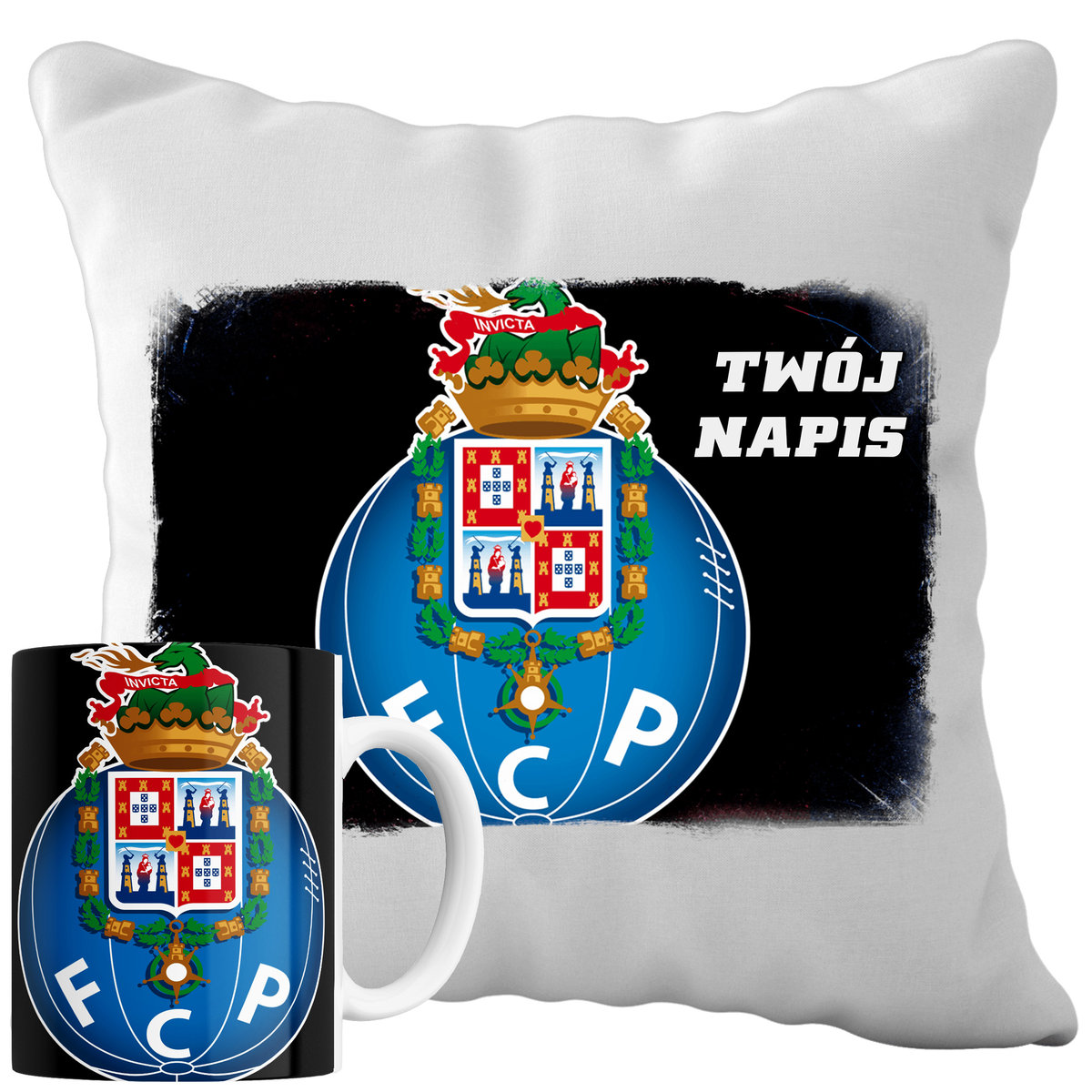 Kubek Poduszka Fc Porto 330ml 40x40cm z Napisem Zestaw PIłkarski Napis
