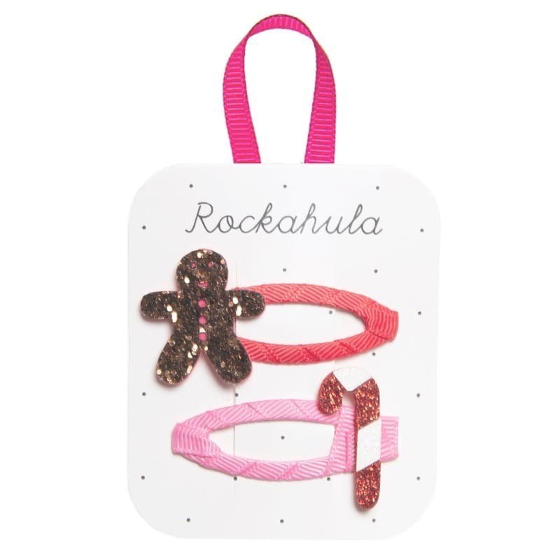 Rockahula Kids spinki do włosów dla dziewczynki 2 szt. Gingerbread And Candy Cane