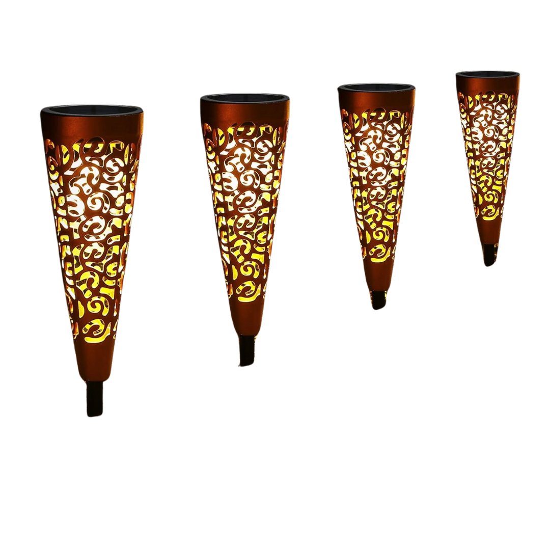4x Eleganckie Wodoodporne Lampy Solarne Bonsery Ogród Taras Balkon IP65 LED