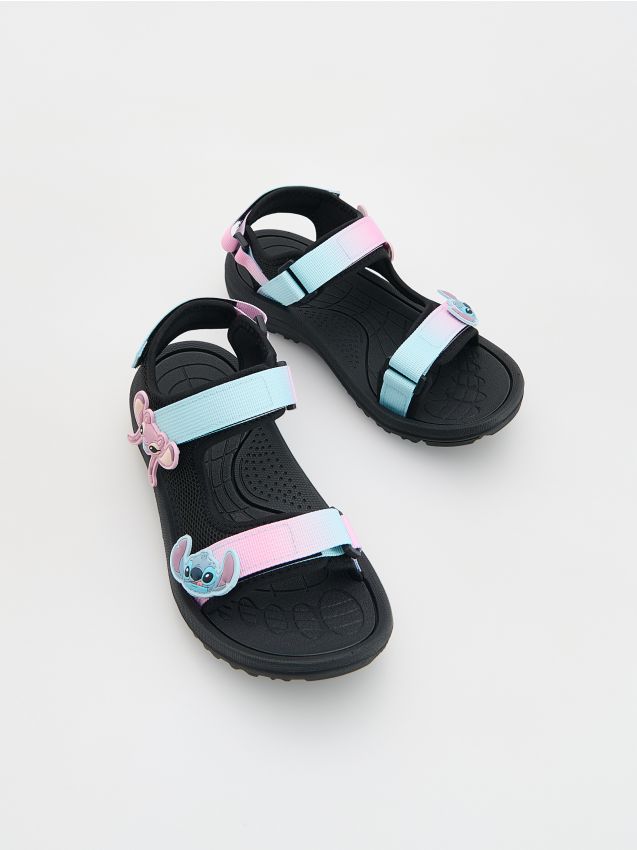 Reserved - Lekkie saandały Lilo i Stitch - czarny