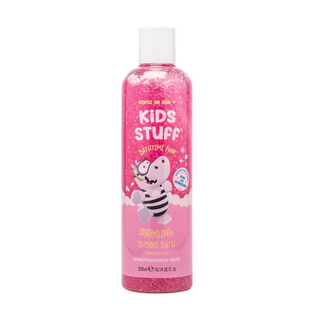 Kids Stuff Płyn do kąpieli tworzący różową, połyskującą pianę, truskawkowy