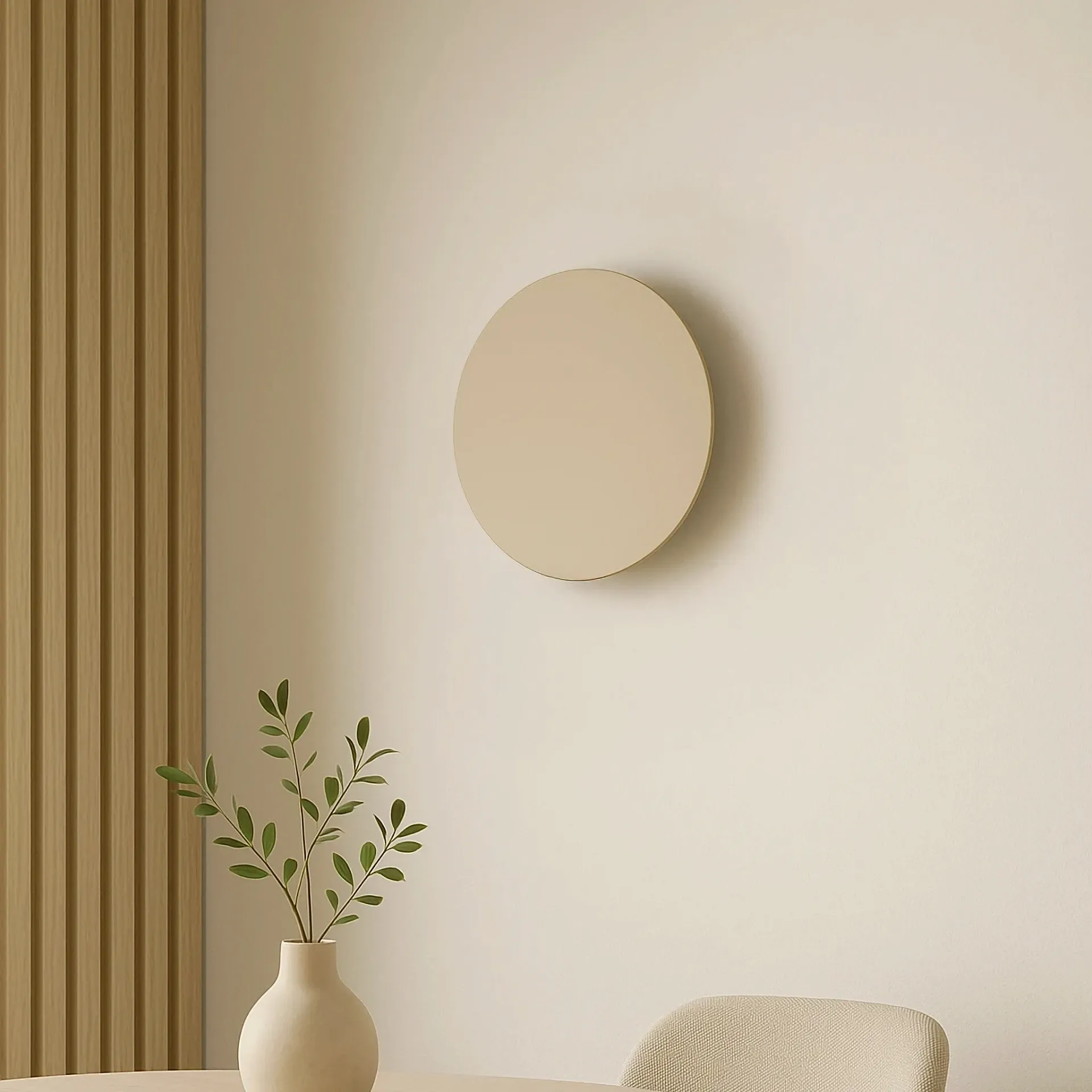 Minimalistyczny kinkiet w kształcie talerza, beż 20 cm K-5800 z serii TALAR