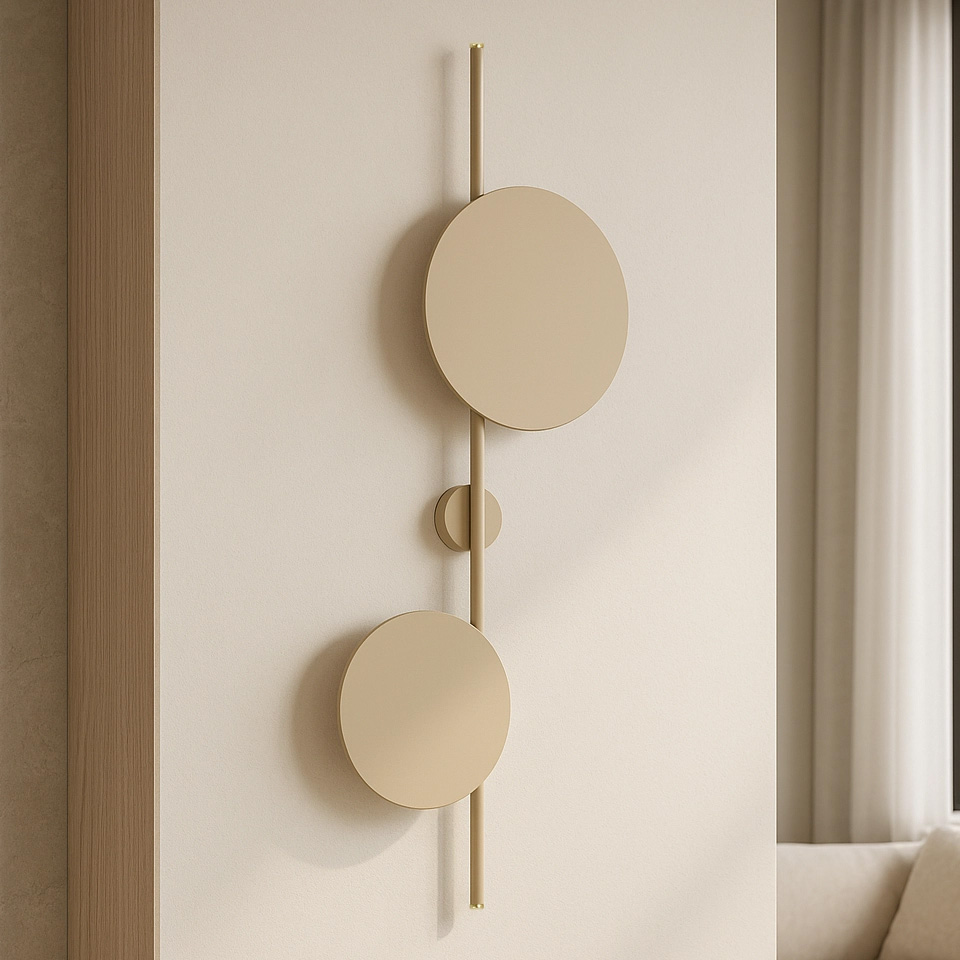 Kinkiet ścienny z ozdobnymi kołami K-5804 z serii TALAR