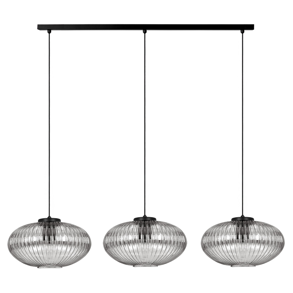 Lampa wisząca z ryflowanymi kloszami, 3 zwisy K-5678 z serii ARCO