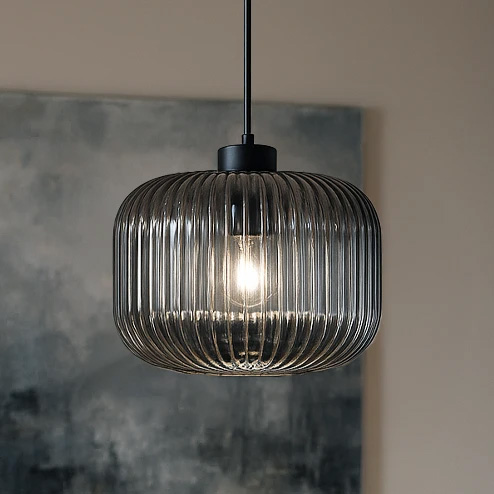 Lampa wisząca z kloszem, czarno-grafitowa K-5661 z serii CAMPO