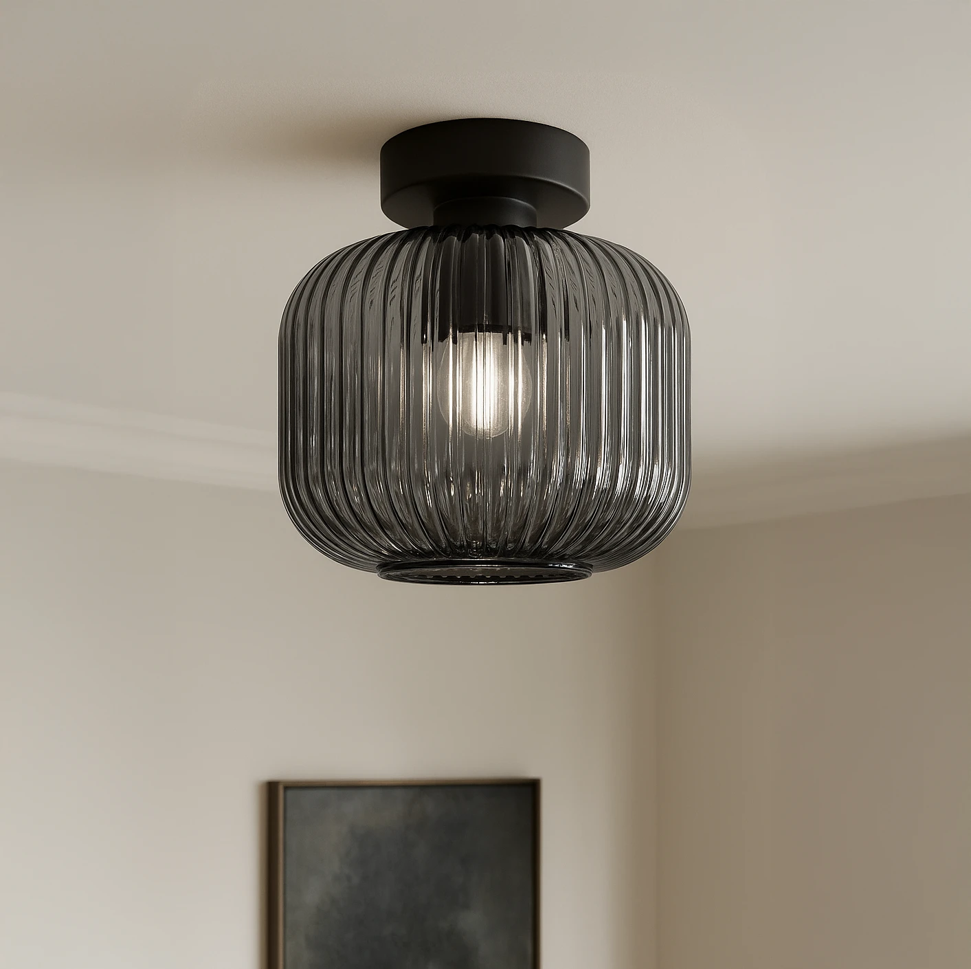 Lampa sufitowa, pojedynczy, transparentny klosz K-5662 z serii CAMPO 