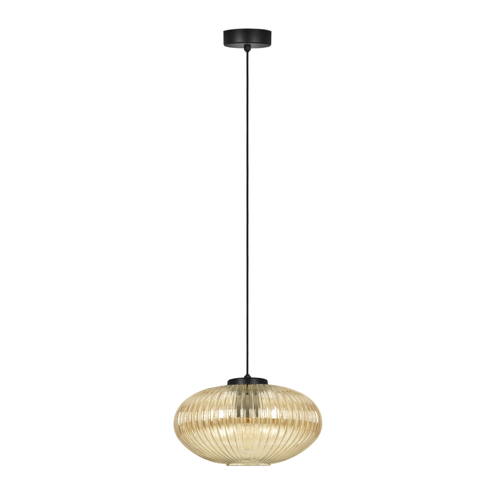 Lampa wisząca ze szklanym, ryflowanym kloszem K-5673 z serii DROP