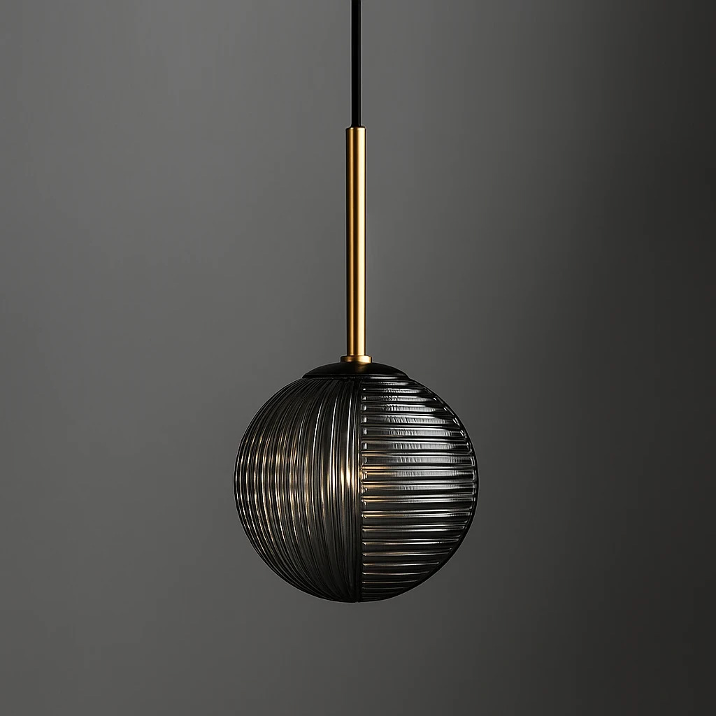 Lampa wisząca z okrągłym kloszem i złotym akcentem K-5690 z serii FADO